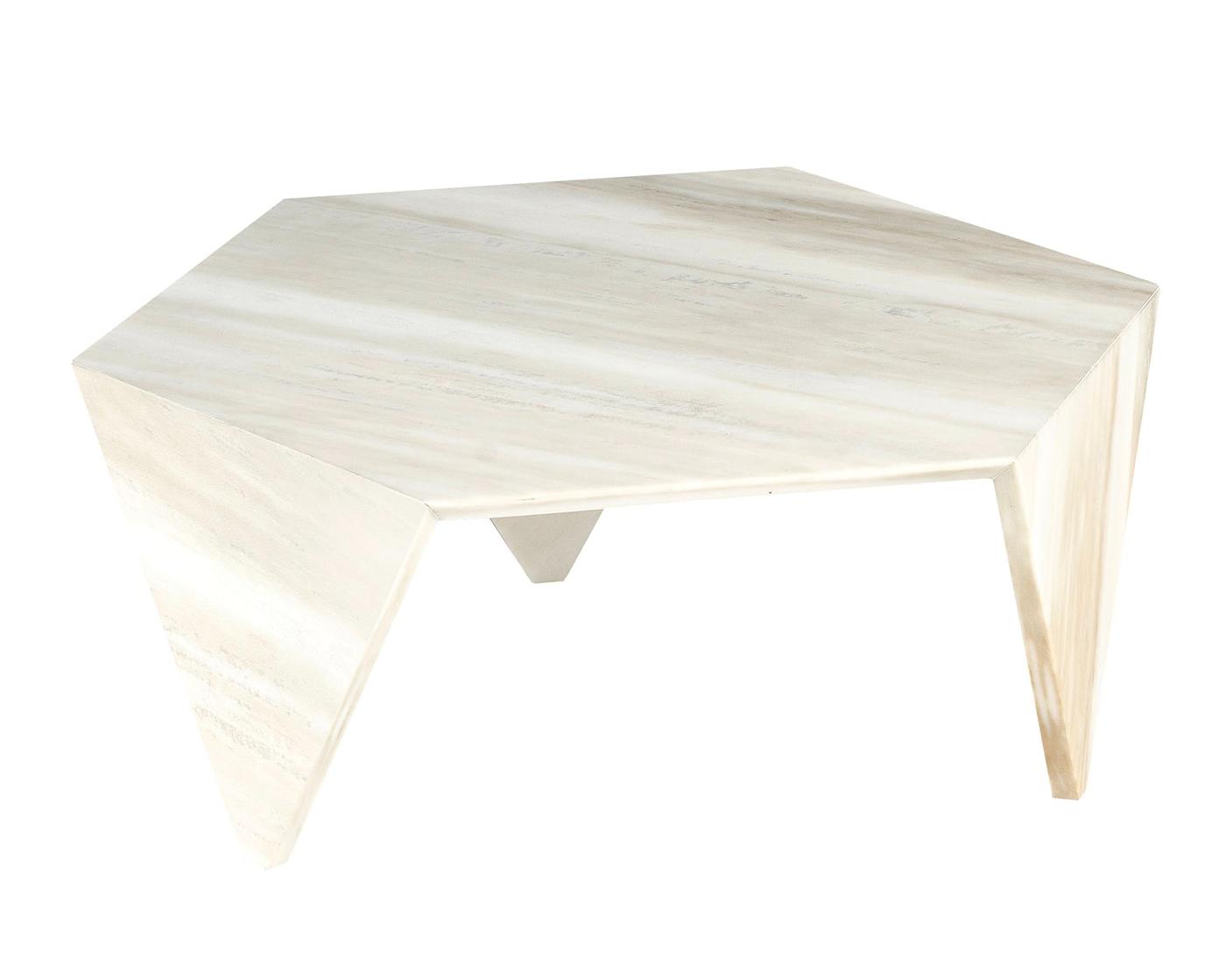 Ruche White Marble Italian Coffee Table