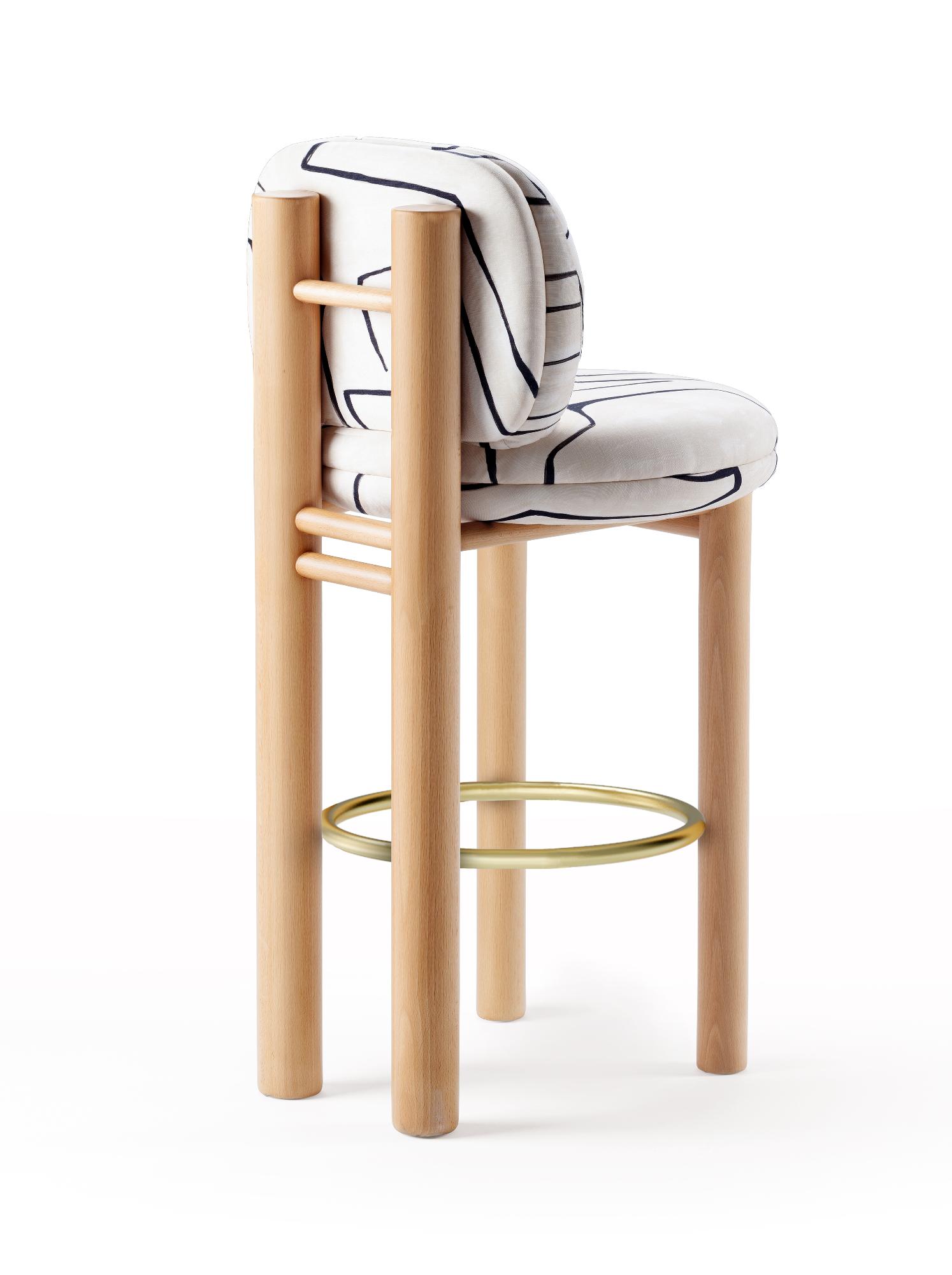 Aimi Wooden Bar Stool