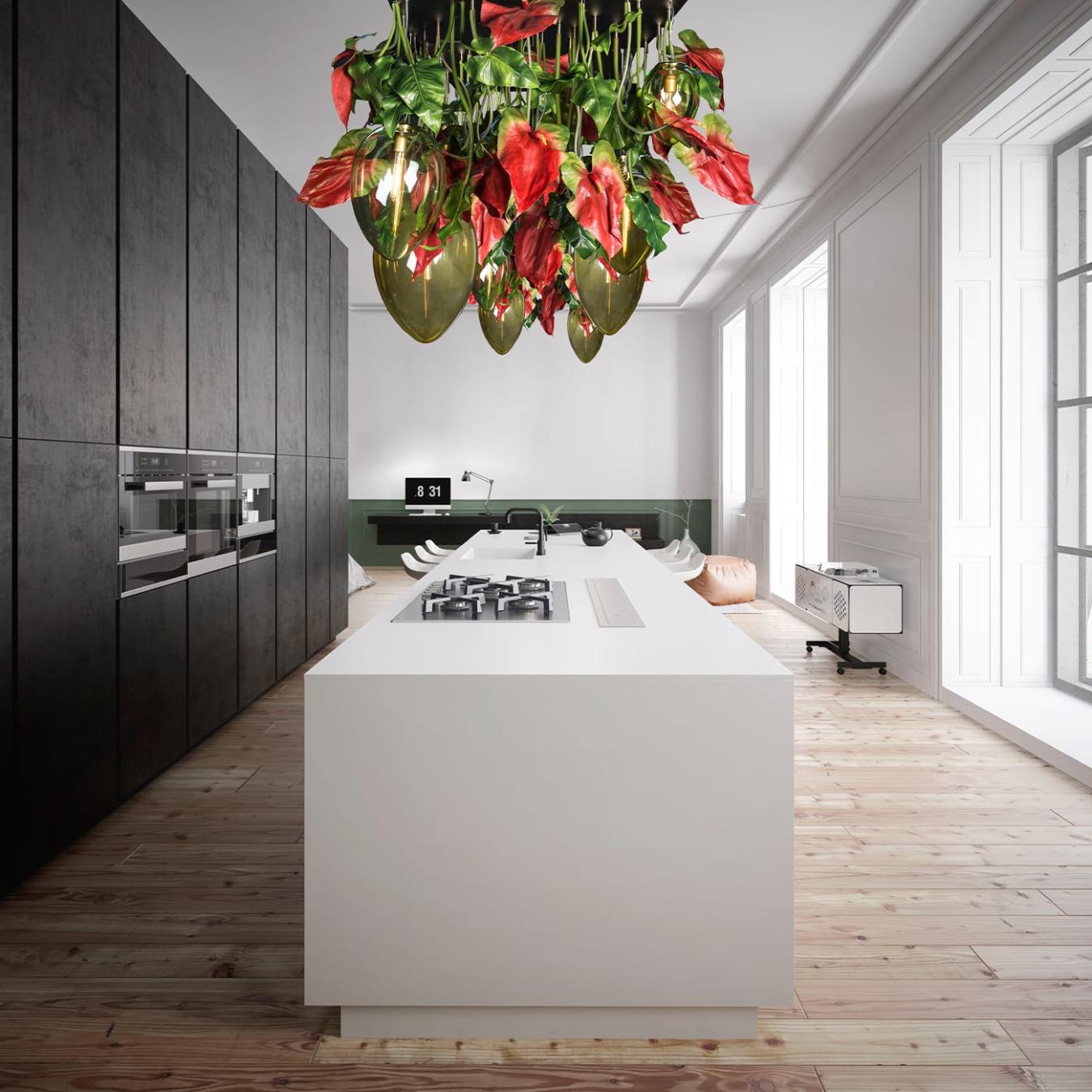 Anthurium Dark Artisan Chandelier
