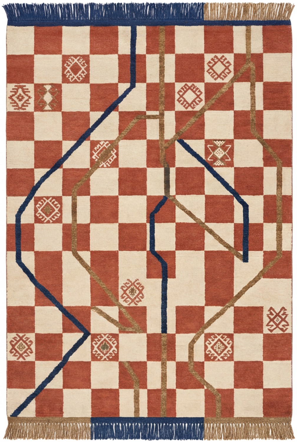 Checker Terra Designer Rug