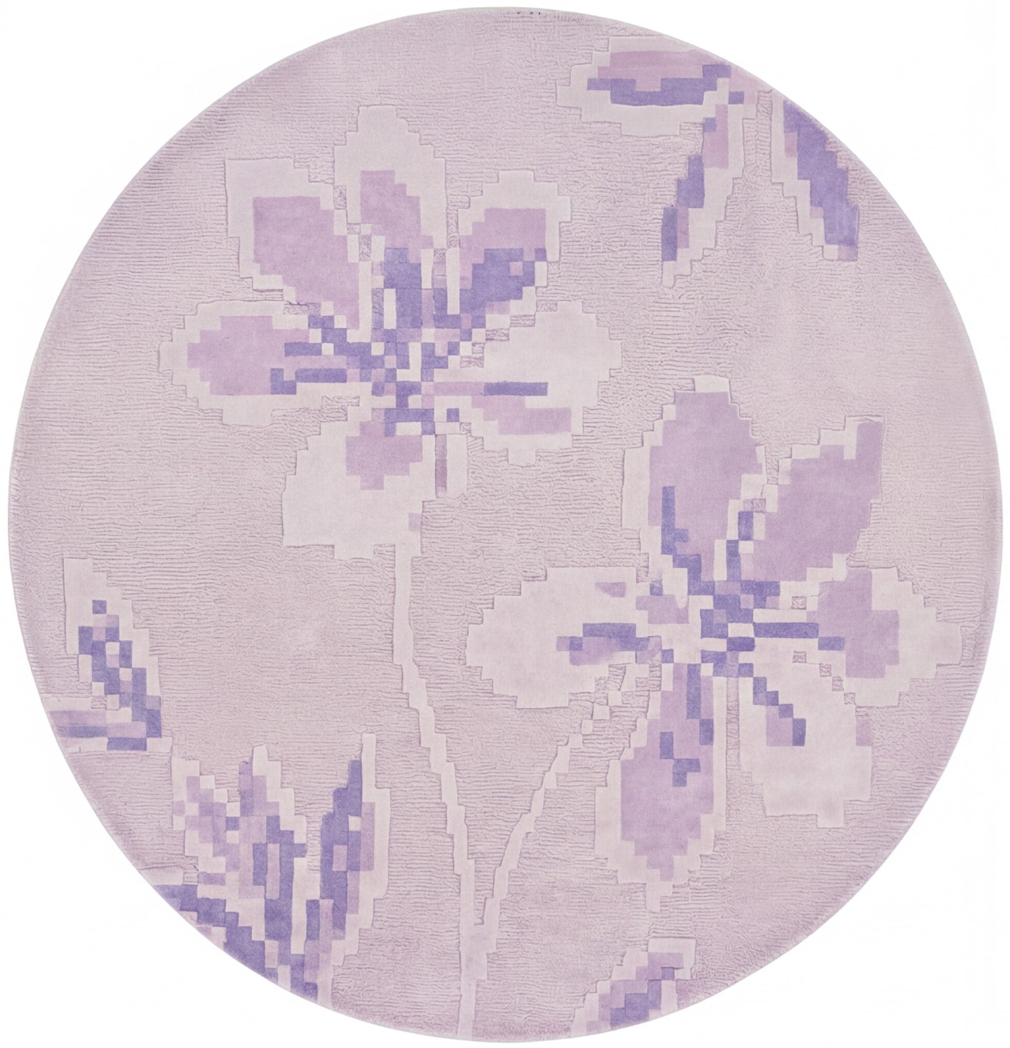 Lavender Bloom Round Rug