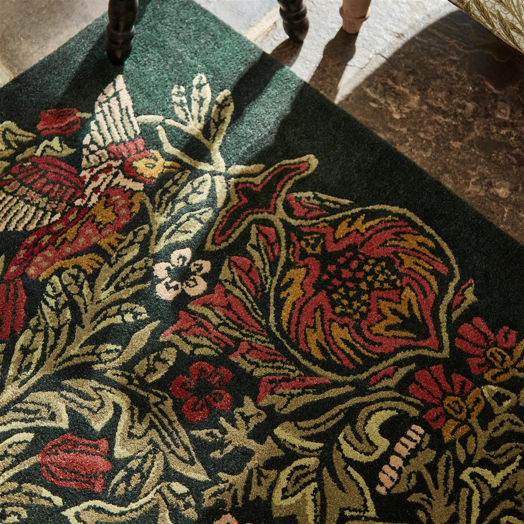 Bird Tump Green Rug | Size: 140 × 200 cm