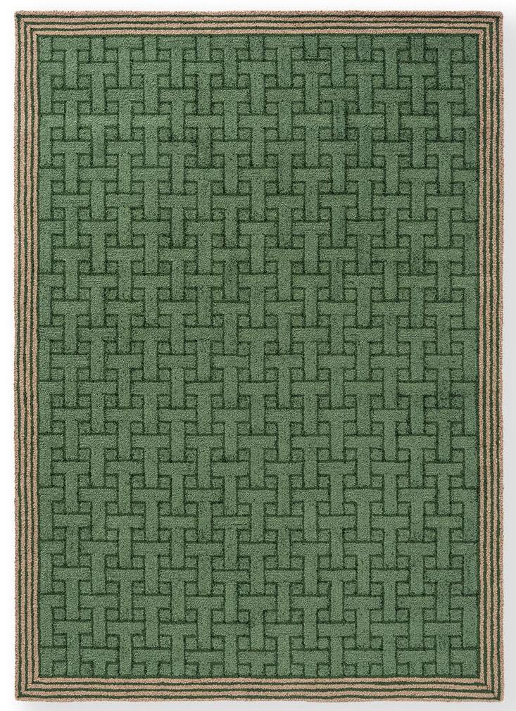 Monogram Green Outdoor Rug | Size: 160 × 230 cm
