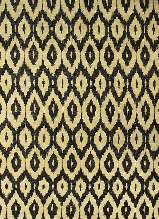 Ikat Wool Yellow Rug