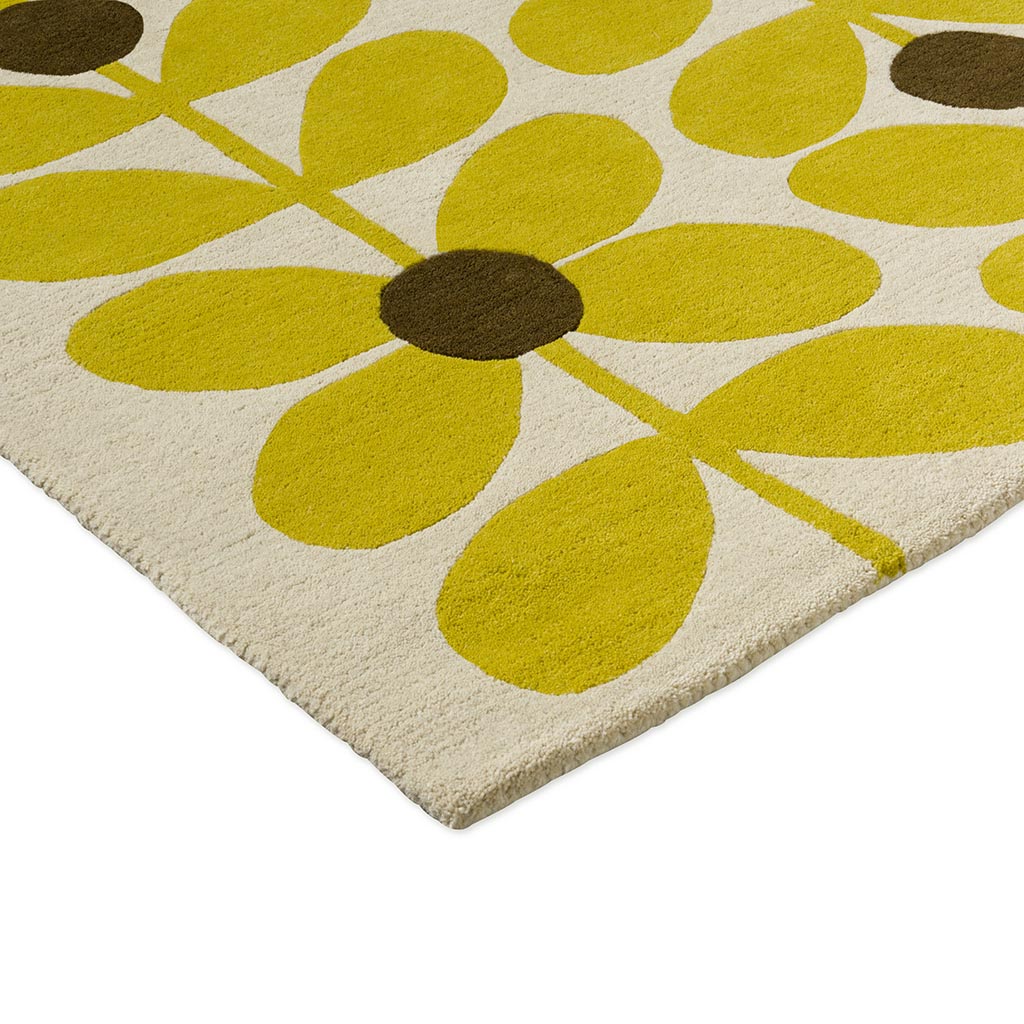 Sixties Stem Yellow Handwoven Rug