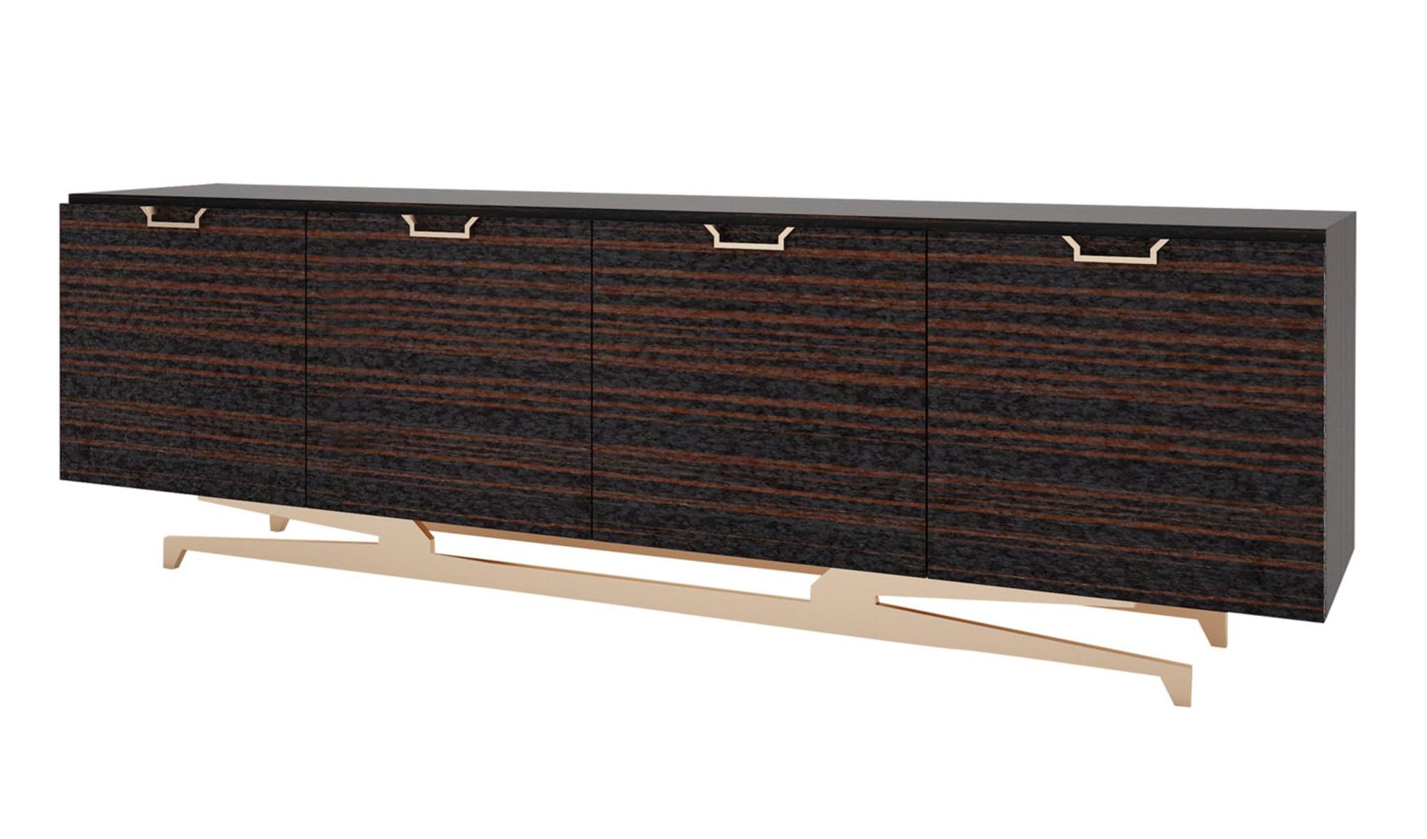Wall Street Italian Sideboard | Finishing: Glossy Veneer | Dimensions: W 250 × D 53 × H 78 cm