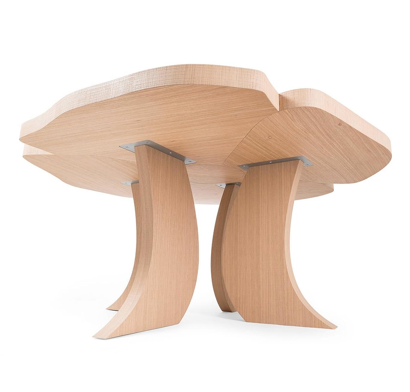 Oval Natural Wood Dining Table Italian Design