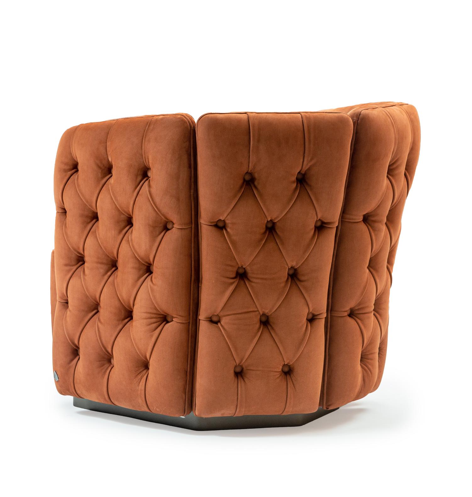 Ford Rust Velvet Armchair Italian Design