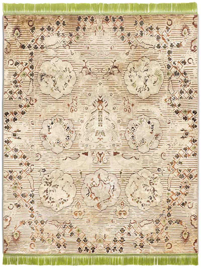 Dragon Green / Beige Rug | Size: 140 × 210 cm