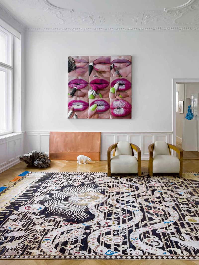 سجادة «دراجون» بلاك/غولد | المقاس: 140 × 210 cm