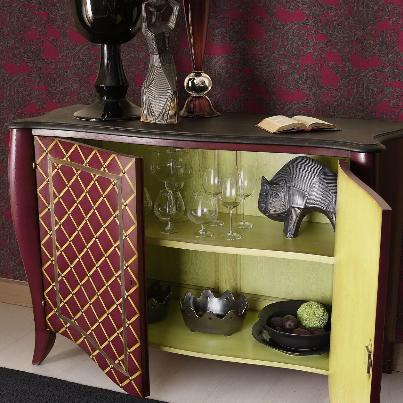 Purple and Yellow Sideboard Italian Design