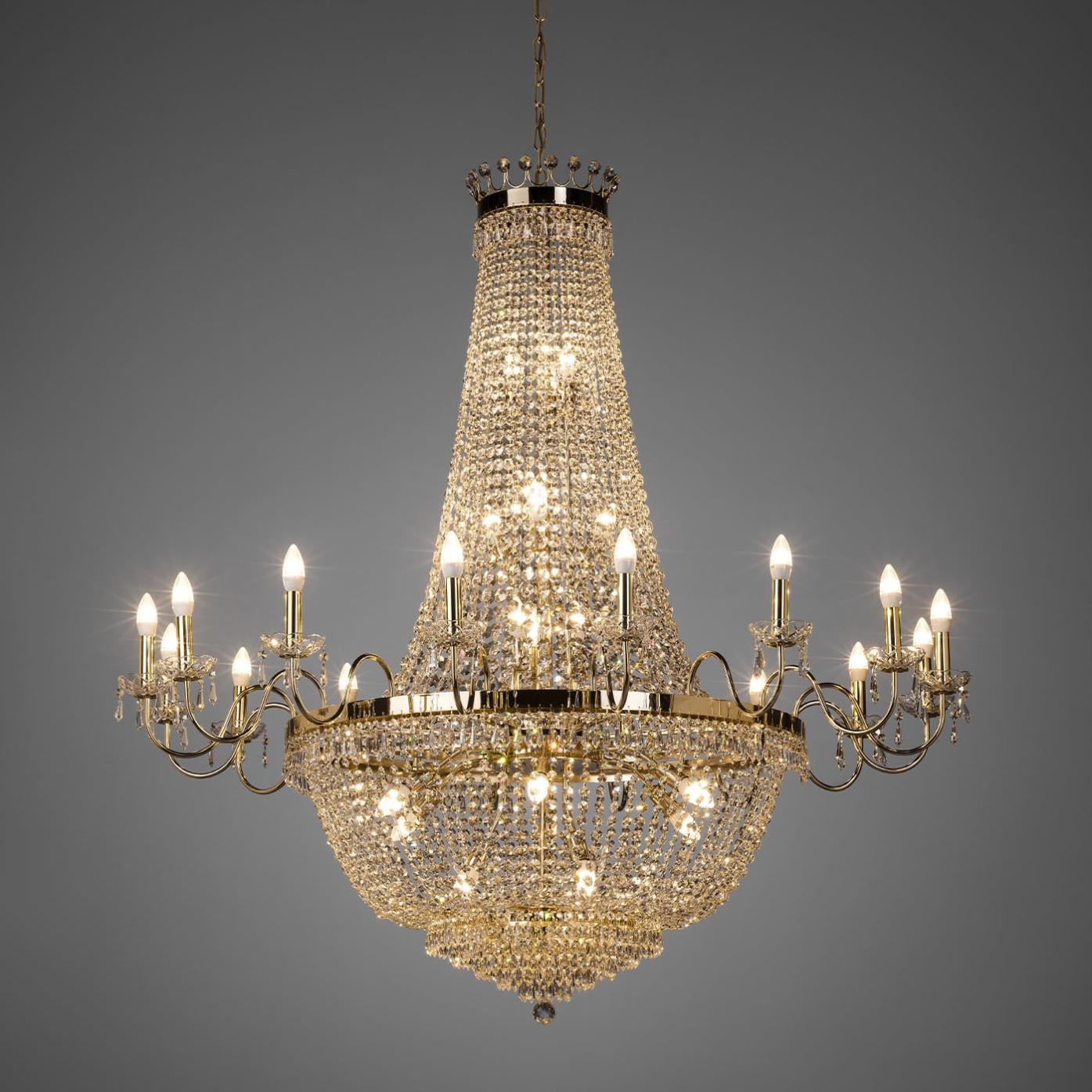 Luxury Crystal Chandelier in Soft Gold