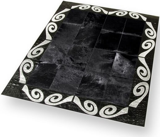 Black & Silver Cowhide Rug | Size: 220 × 320 cm
