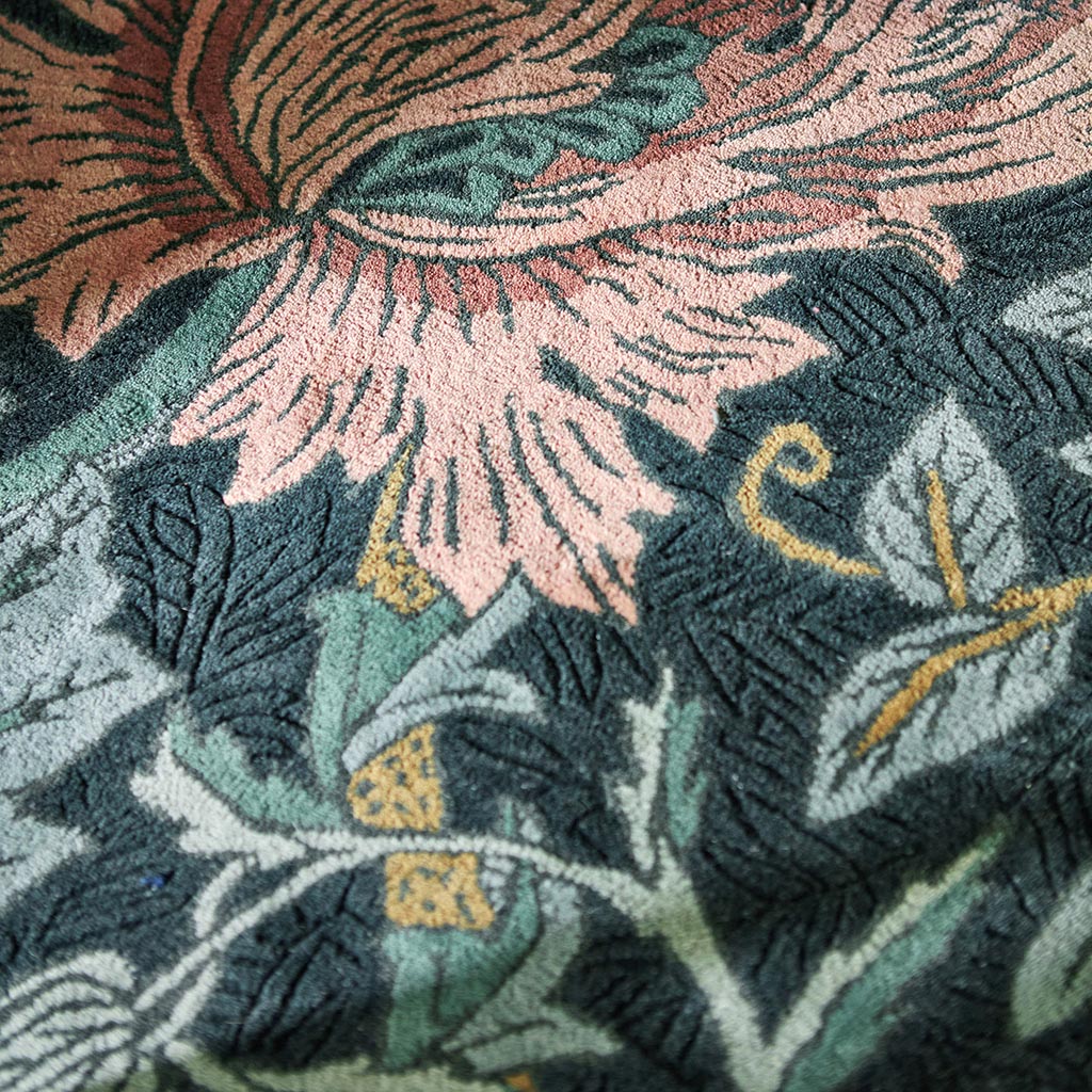 Honeysuckle & Tulip Teal Designer Rug