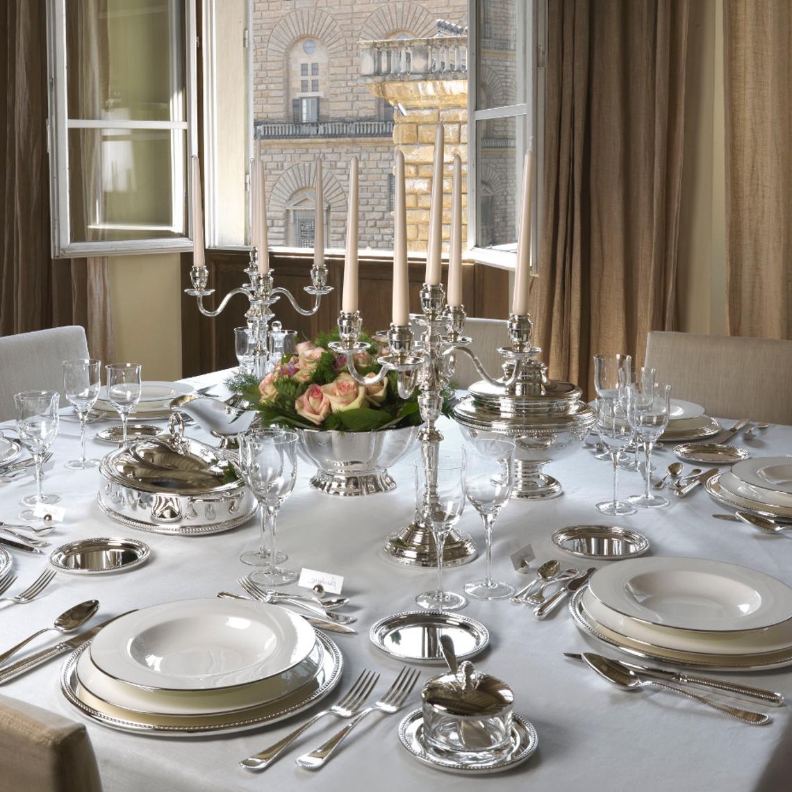 Octagonal Silver-Plated Candelabrum | Configuration: 5-Lights - 5