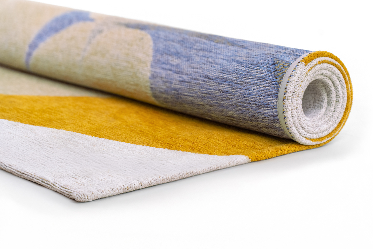 Stones Sunny Blue Belgian Designer Rug