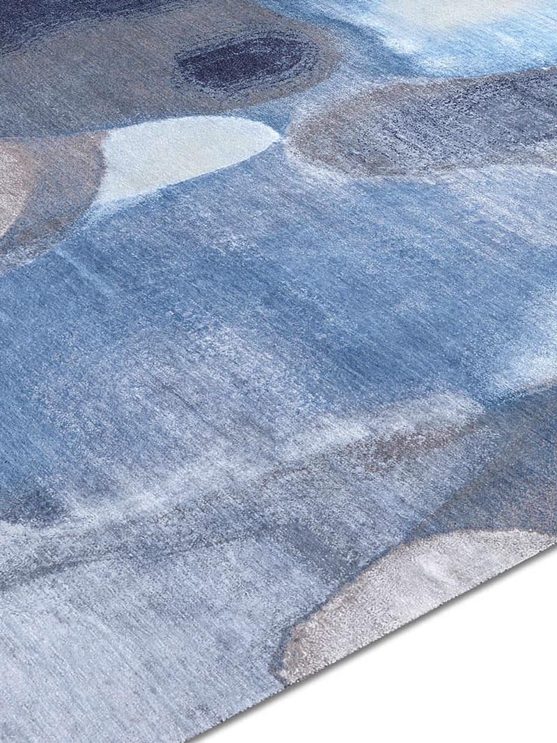 Blue / Grey Handmade Rug | Size: 250 × 300 cm