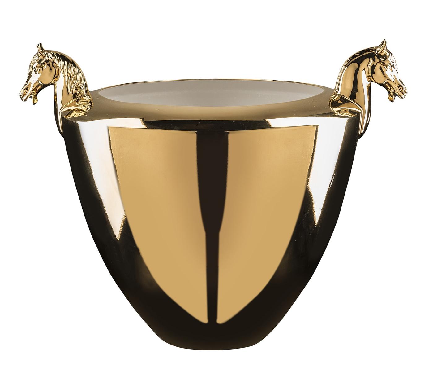 Horse Golden Italian Vase