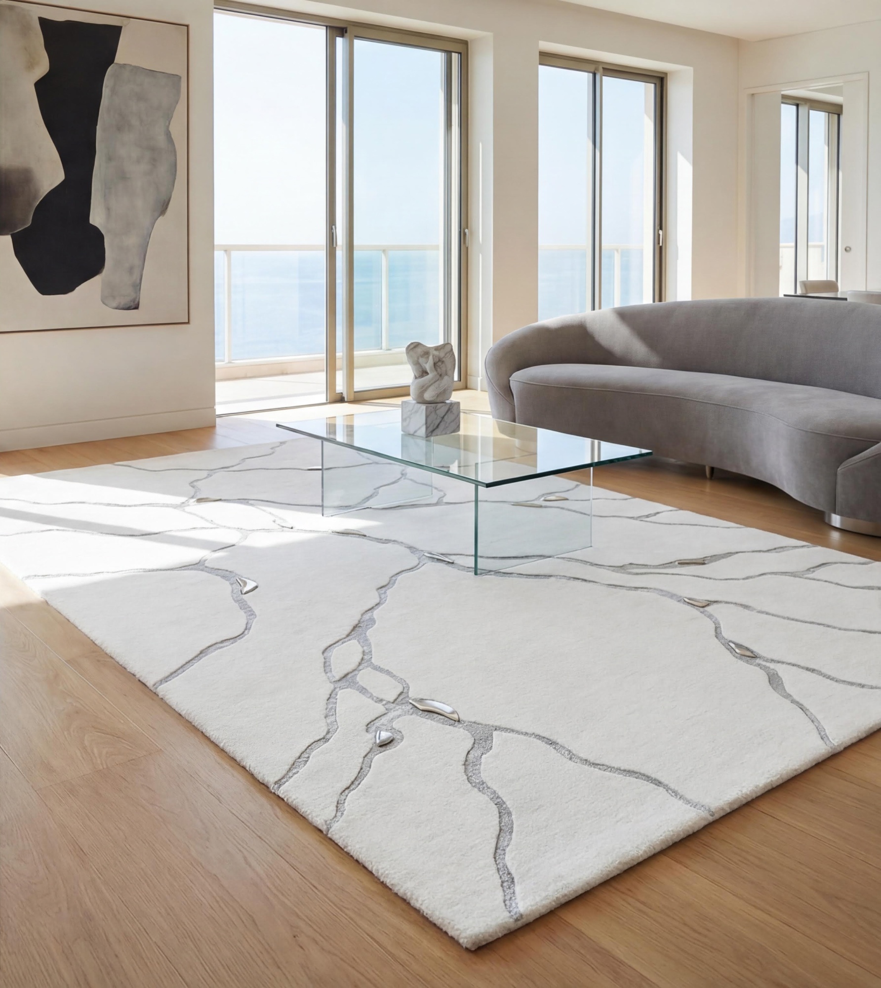 Vein Marble White Artisan Rug