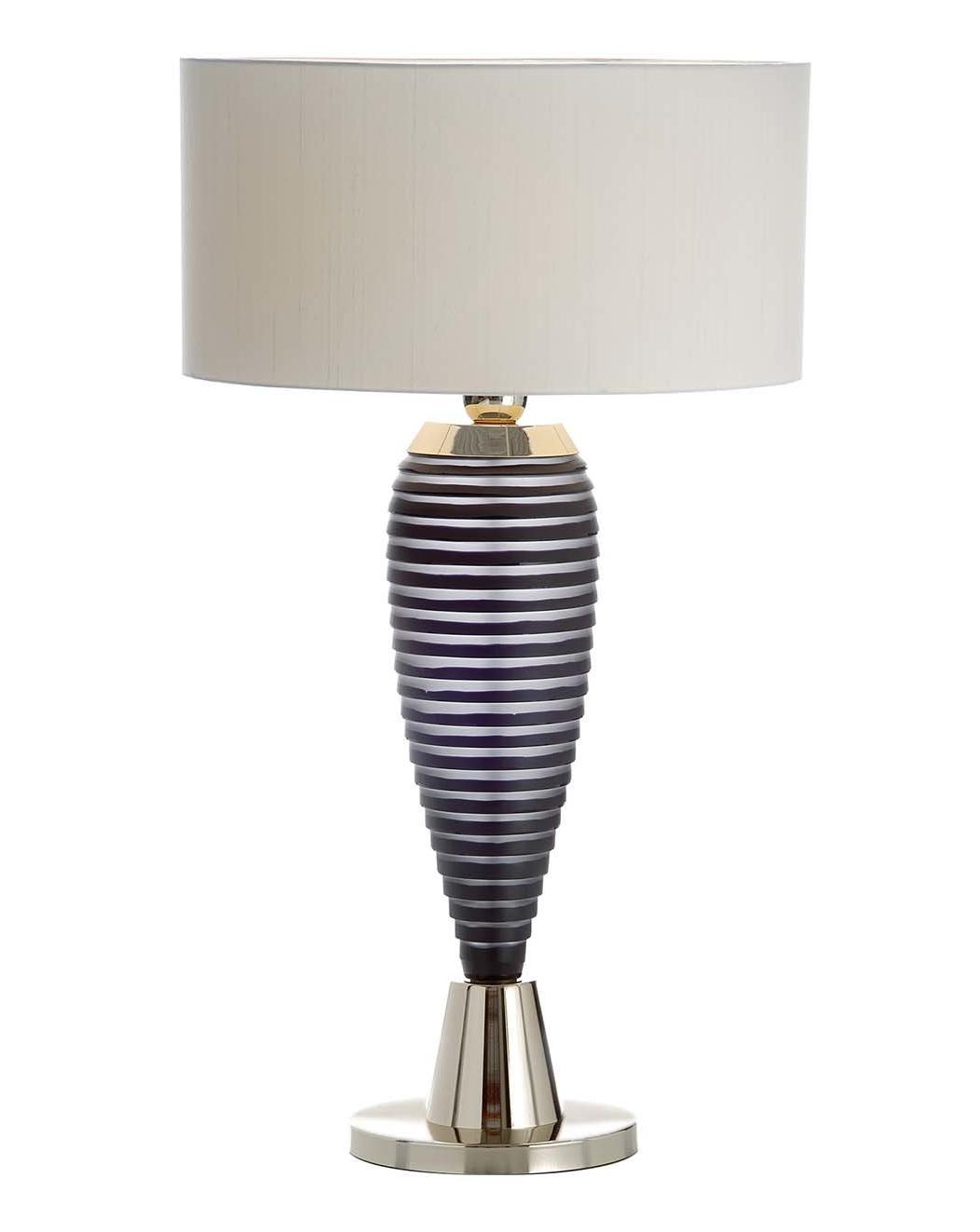 Soft Gold Black & Clear Crystal Table Lamp