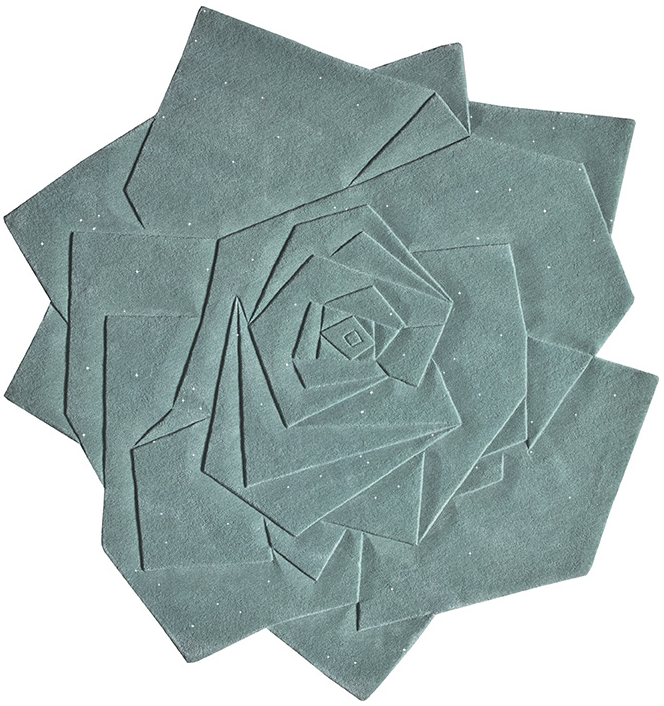Rose Flower Indian Hand Woven Rug | Size: 165 × 165 cm