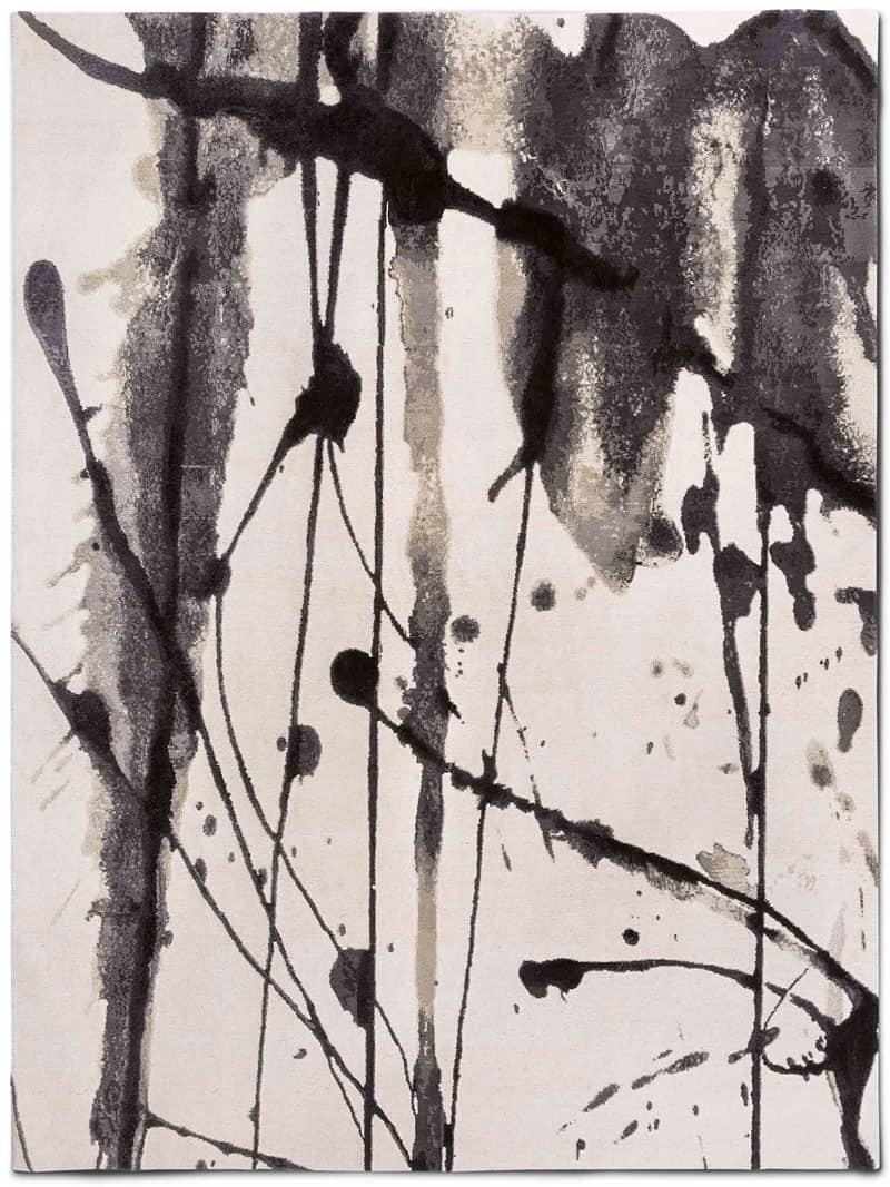 سجادة «أسود وأبيض» يدوية الصنع | المقاس: 170 × 240 cm