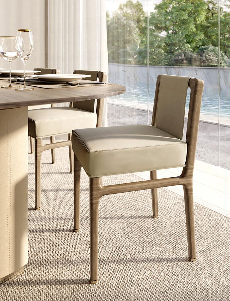 Amerigo Chair | Configuration: Without Armrests | Upholstery: Leather