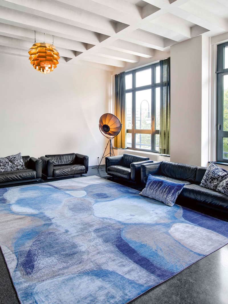 Blue / Grey Handmade Rug | Size: 250 × 300 cm