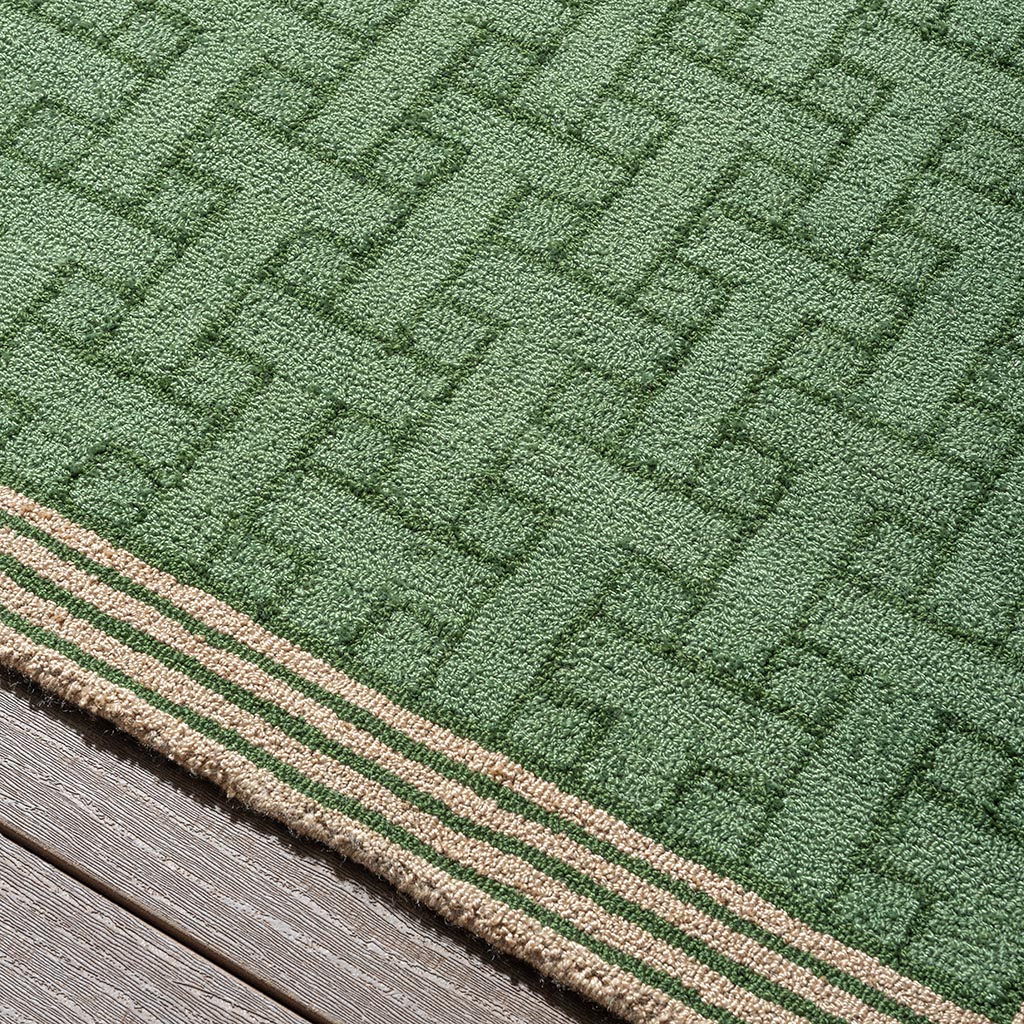 Monogram Green Outdoor Rug | Size: 160 × 230 cm