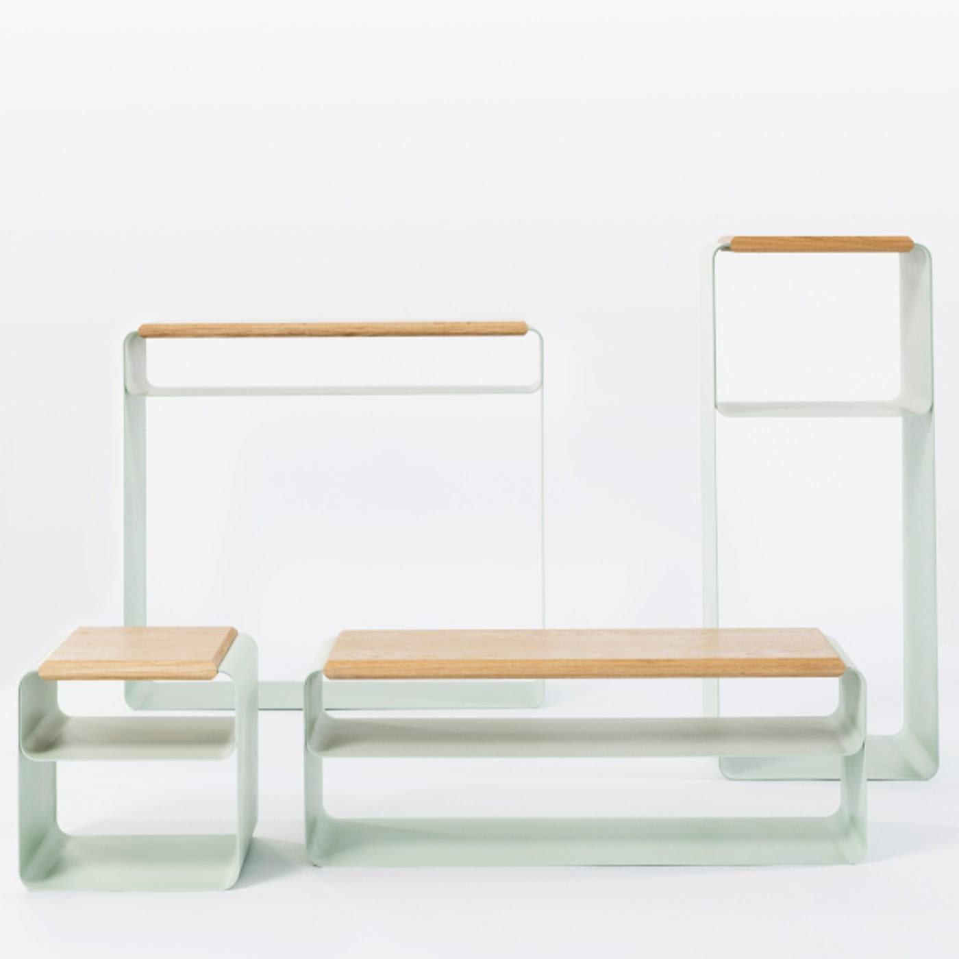 Contemporary Wood &amp; Metal Bench
