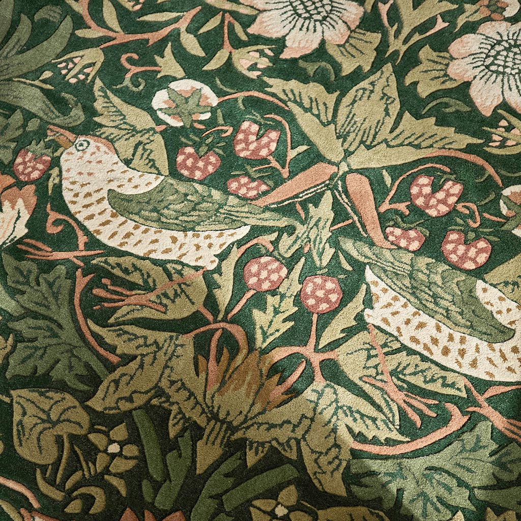 Strawberry Thief Forest Handcrafted Rug | Size: 170 × 240 cm