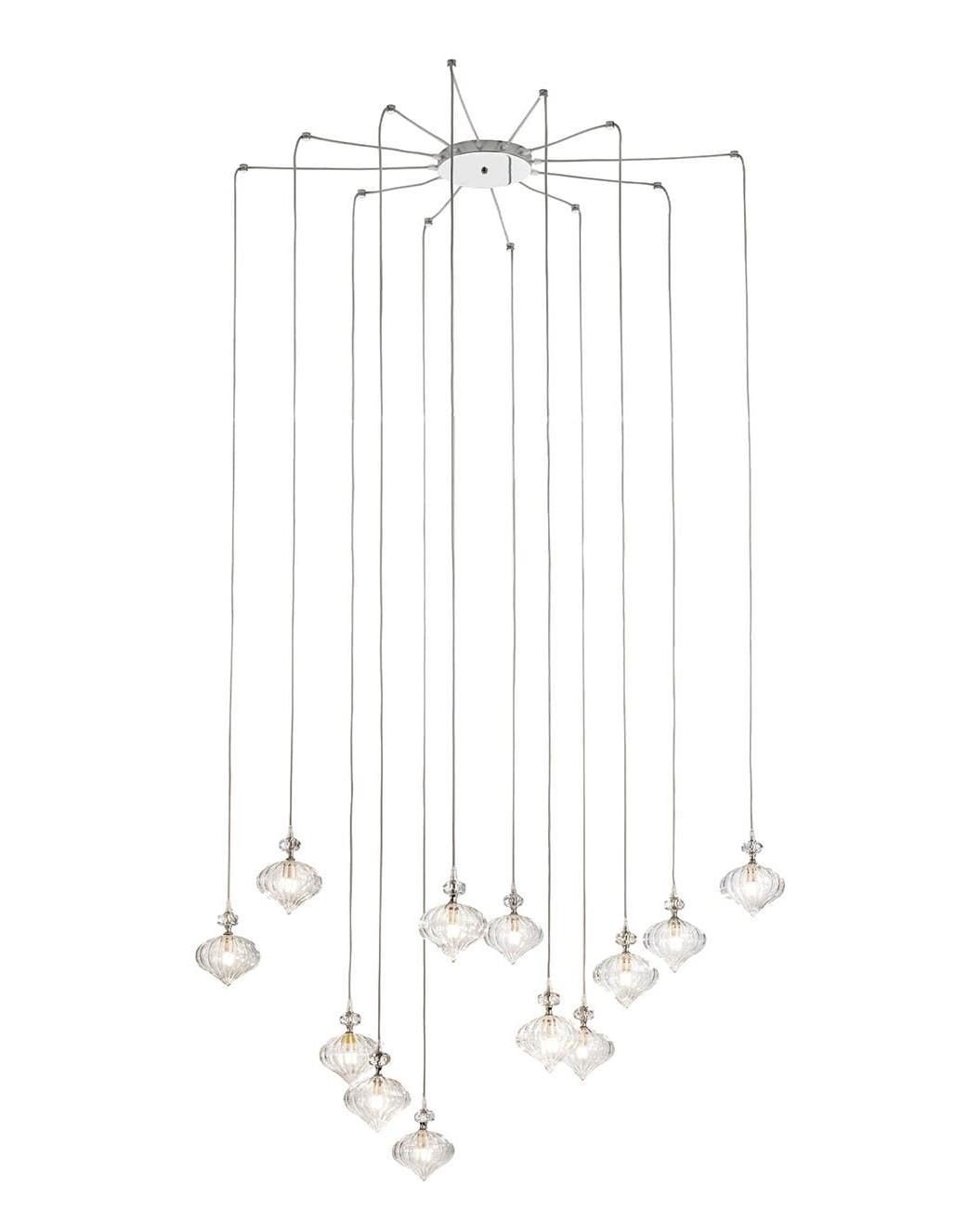 Venetian 12-Light Blown Glass Chandelier