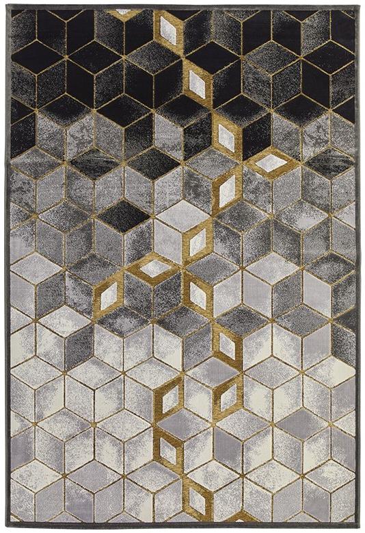 Gabriel Geometric Grey Rug | Size: 160 × 235 cm