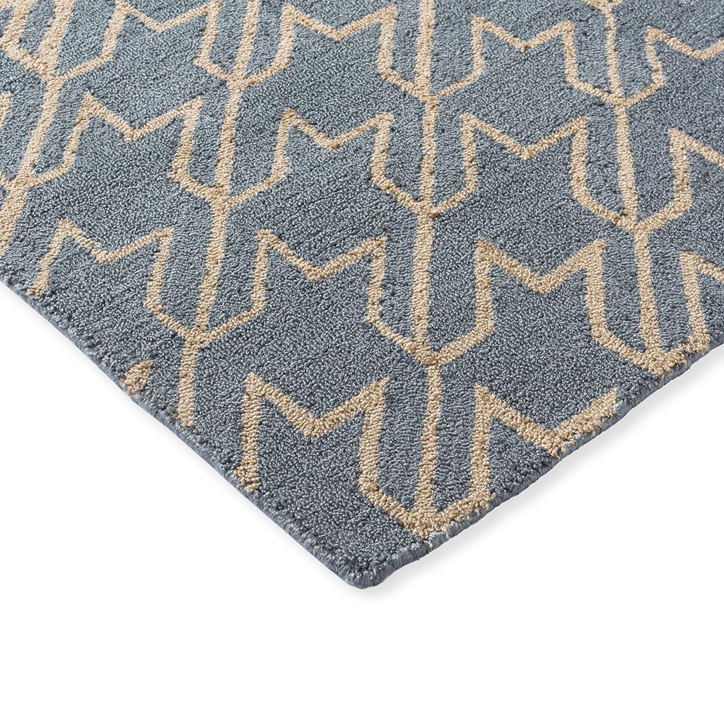 Houndstooth Washed Blue Outdoor Rug | Size: 250 × 350 cm