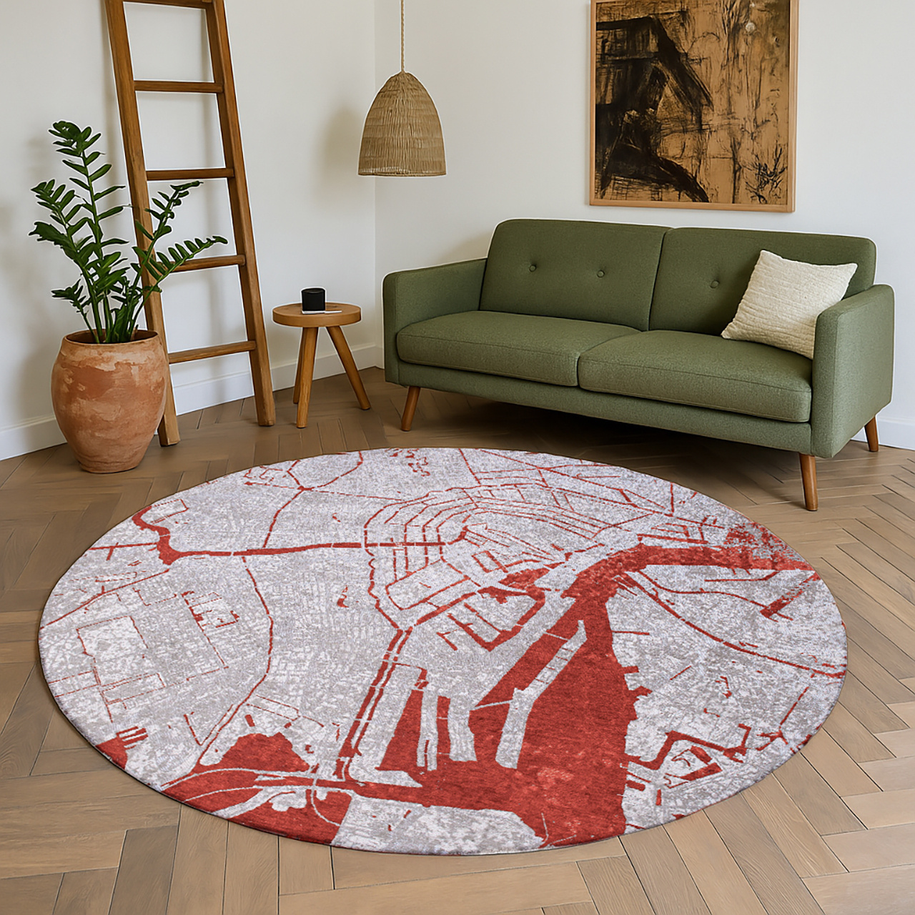 Orange Cut Round Rug | Size: Ø 240 cm