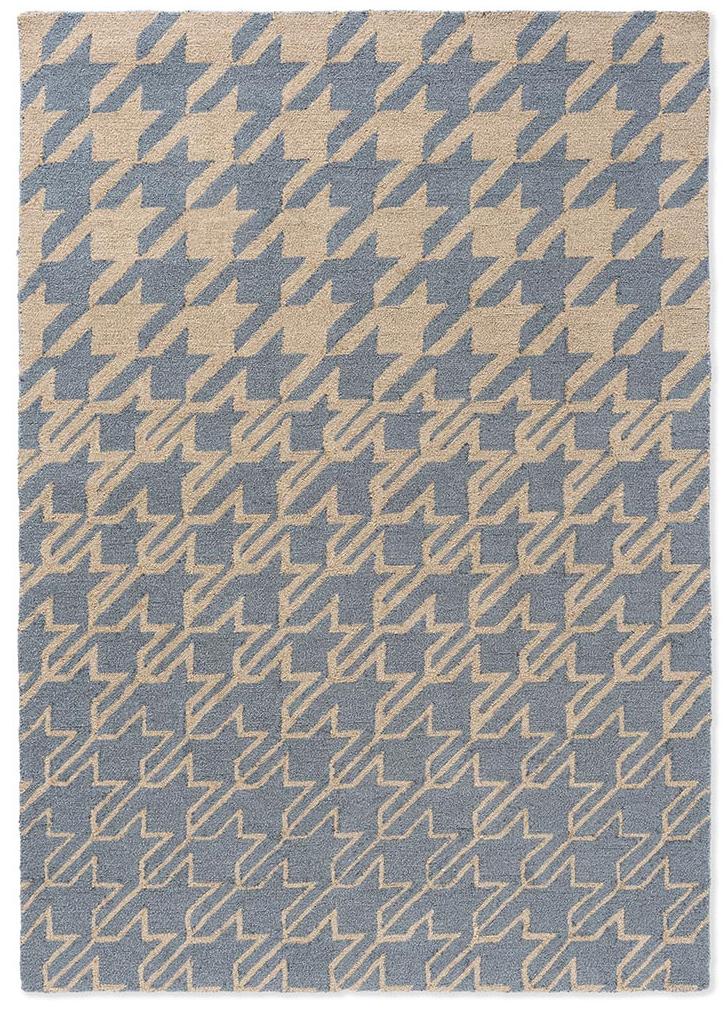 Houndstooth Washed Blue Outdoor Rug | Size: 250 × 350 cm