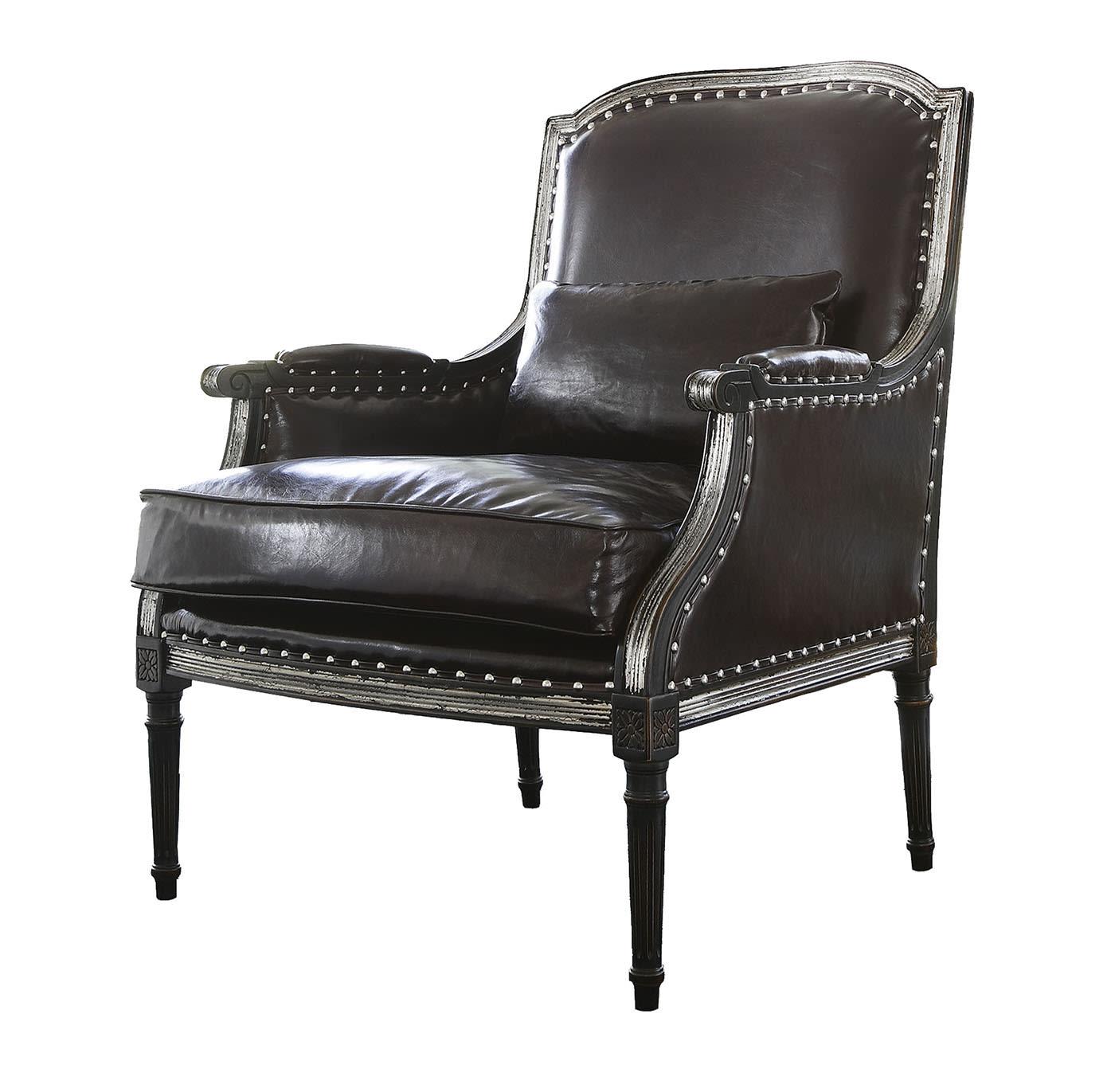 Black Leather Armchair Italian Design