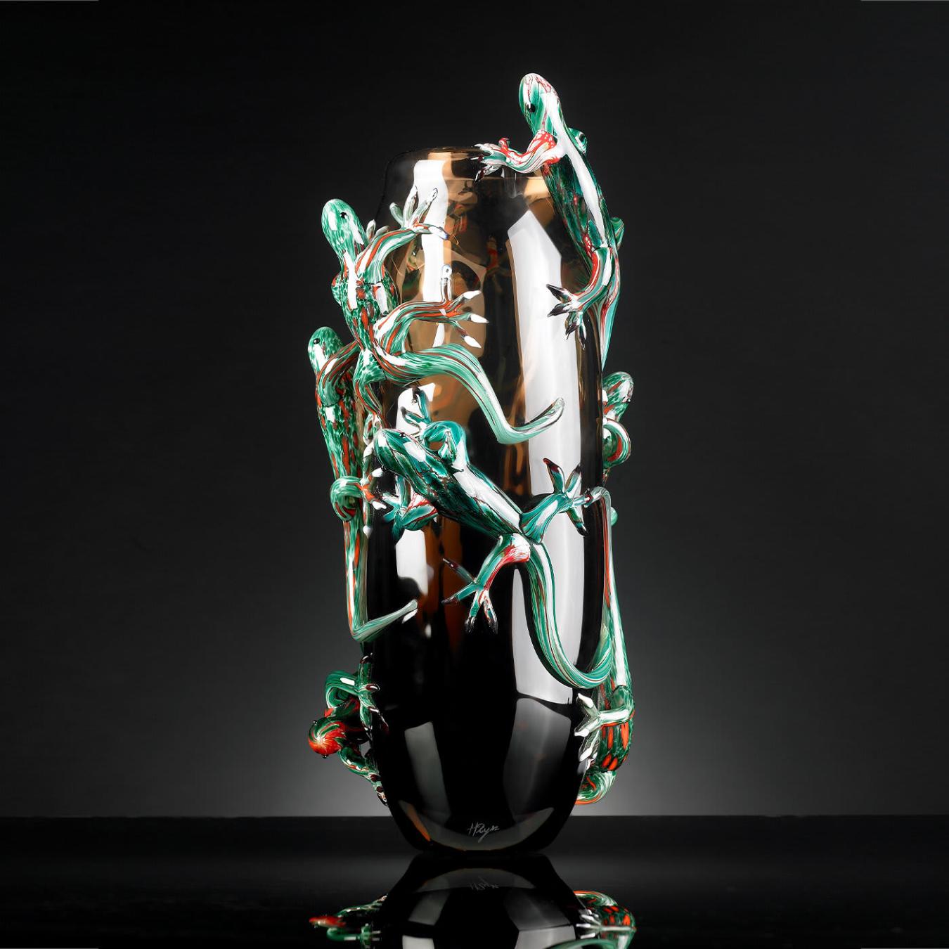 Geckos Large Handcrafted Vase