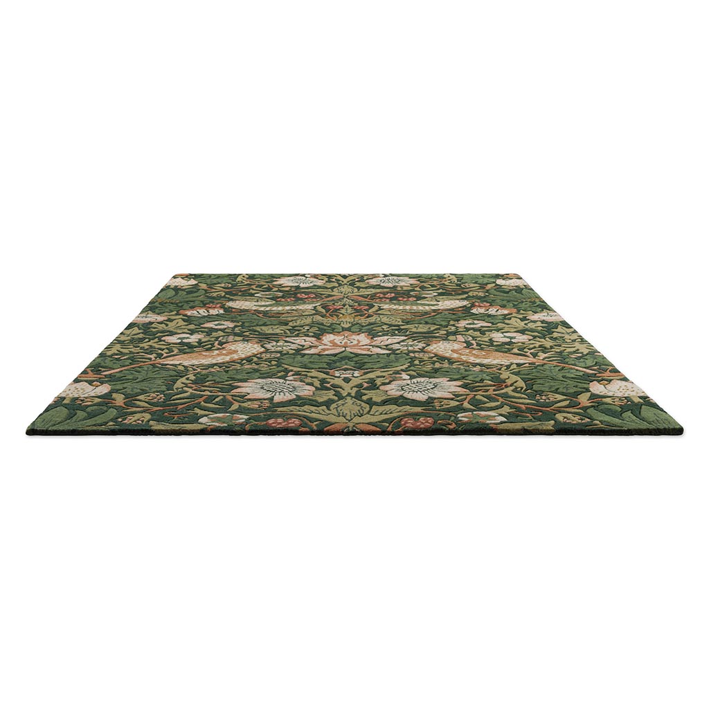 Strawberry Thief Forest Handcrafted Rug | Size: 170 × 240 cm