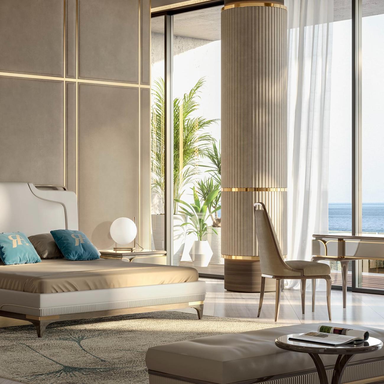 سرير جلدي | مقاس المرتبة: 200 × 200 cm