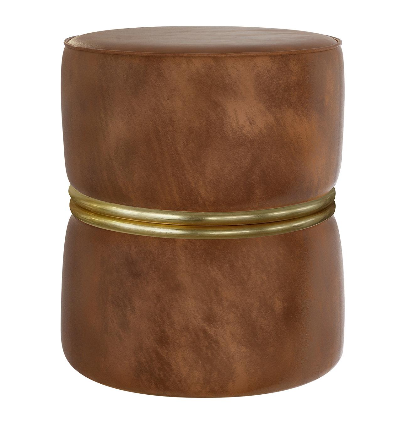 Capri Cognac Pouf