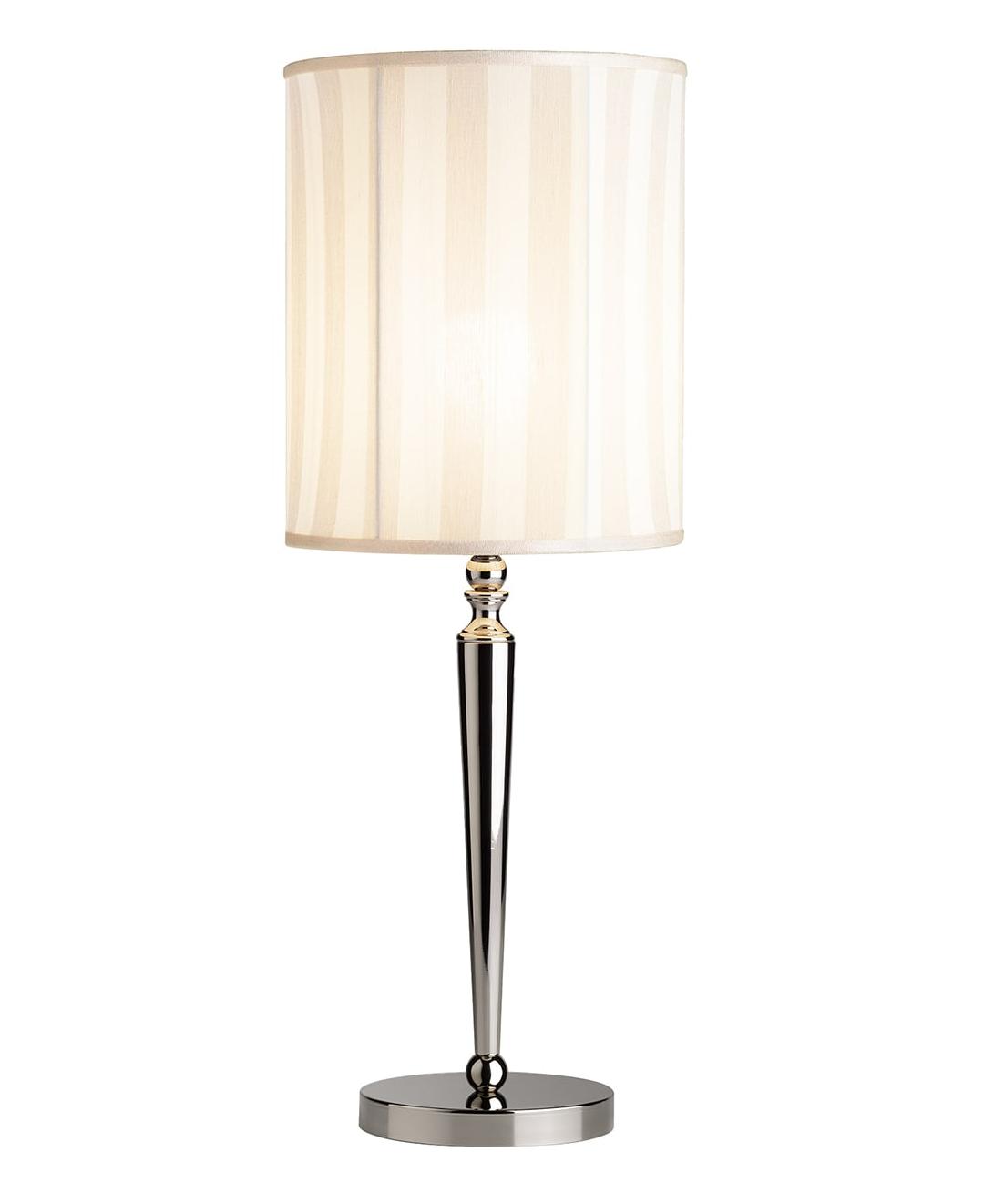 Elegant Table Lamp with Striped Fabric Shade