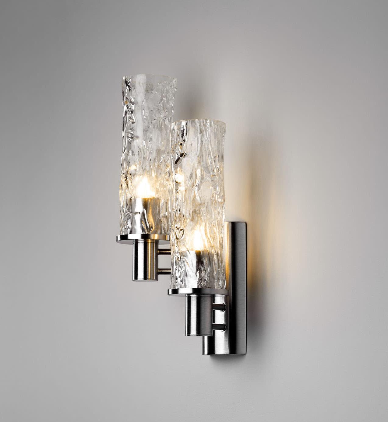Vertical Blown Glass Wall Sconce Italian