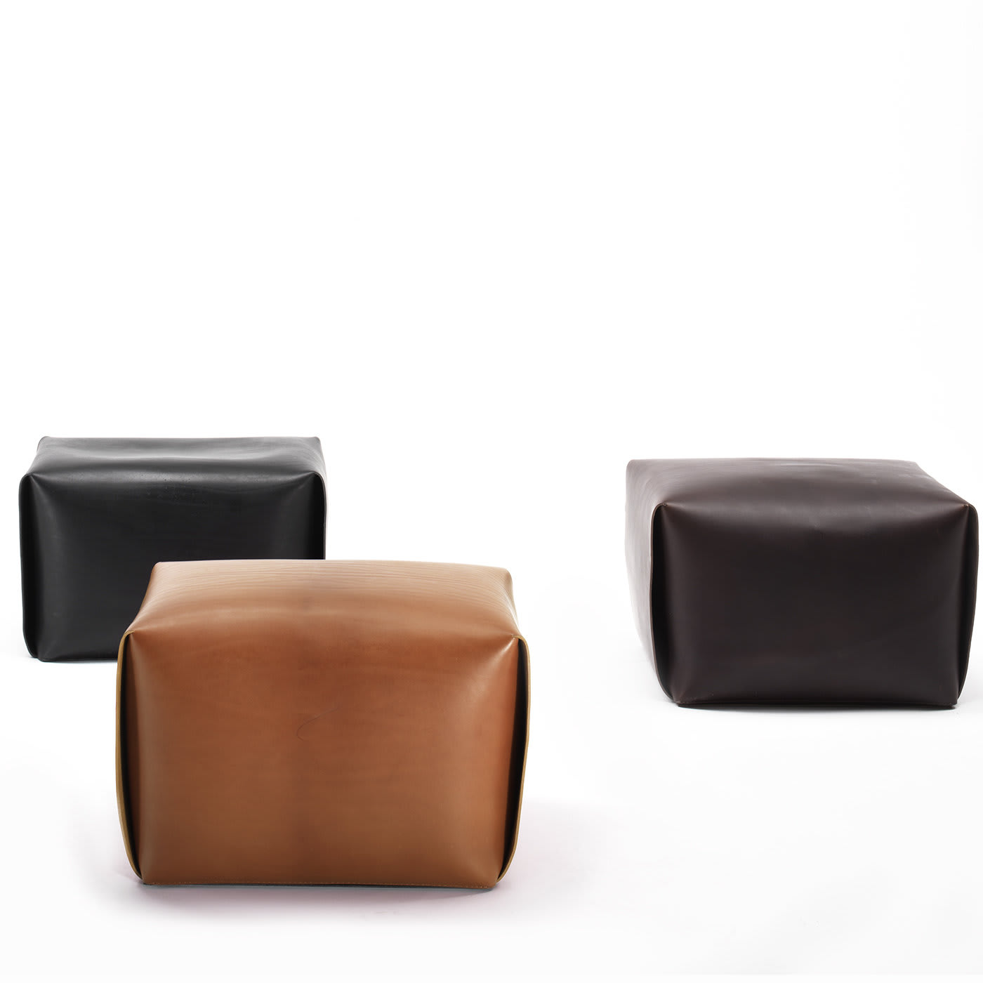 Bao Leather Pouf | Seat: Leather