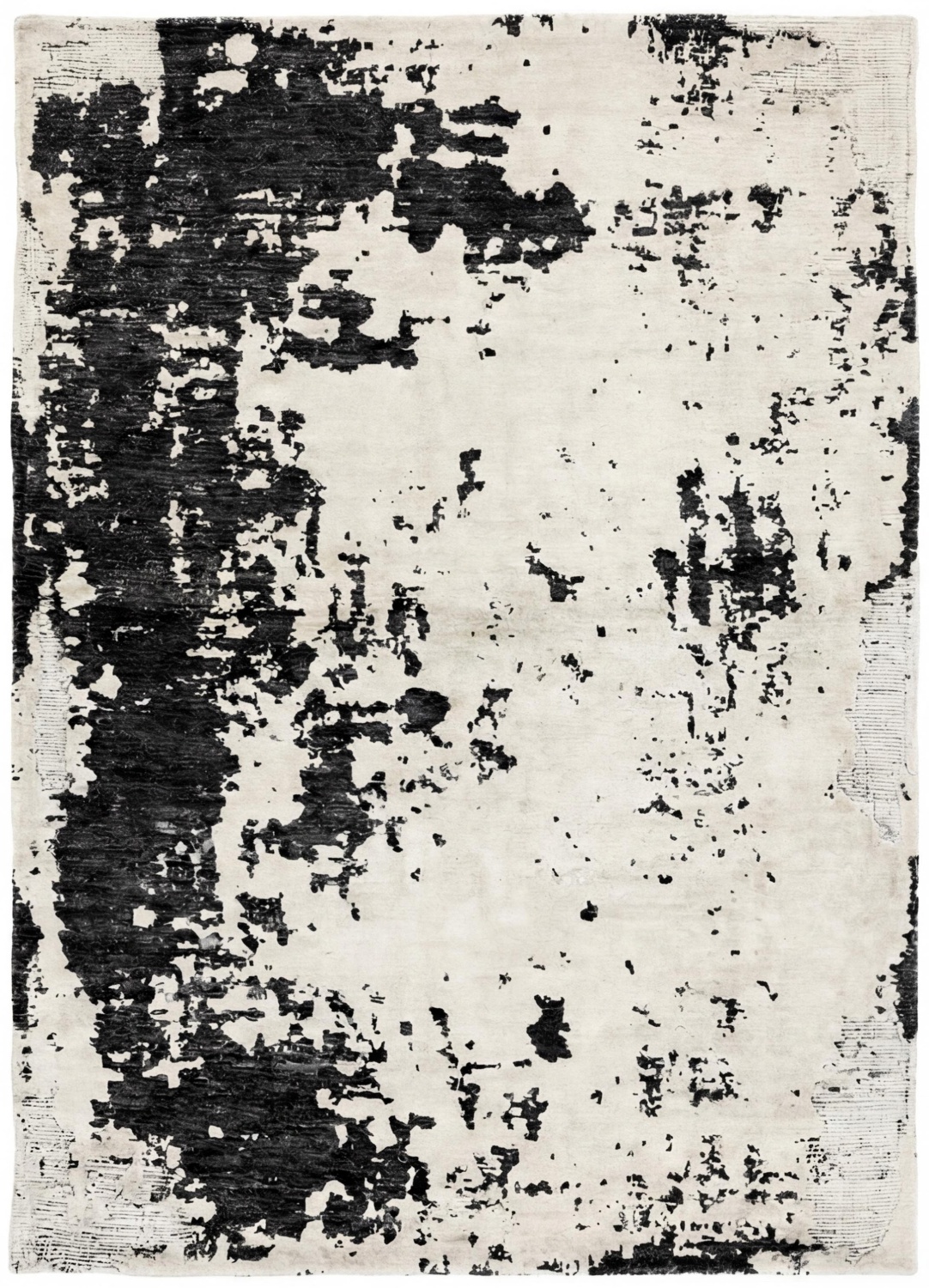 Monochrome Weathered Canvas Hand-Crafted Rug