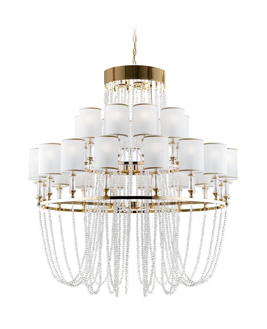Polished Gold Crystal Chandelier