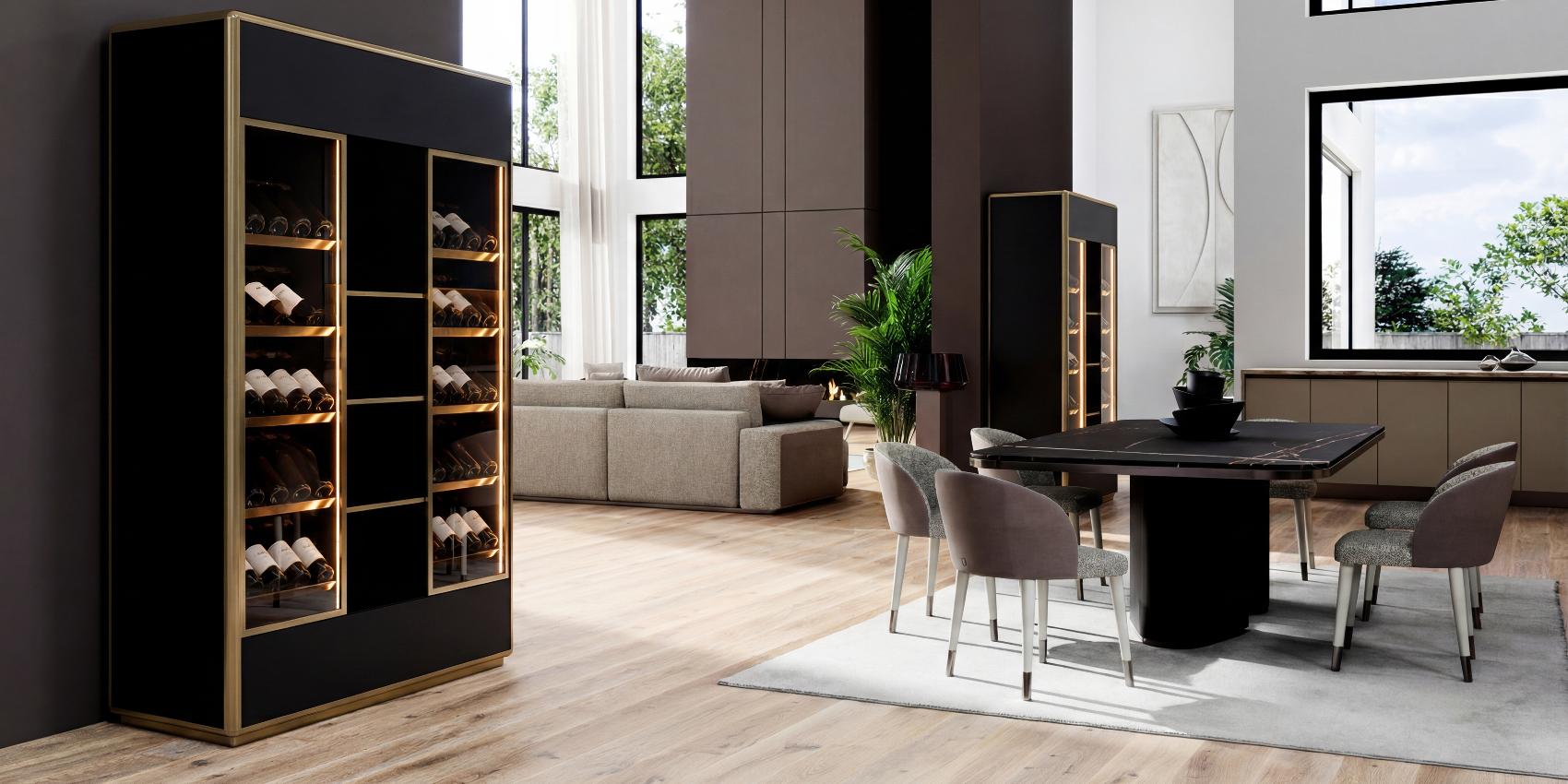 Mathieu Tall Italian Bar Cabinet