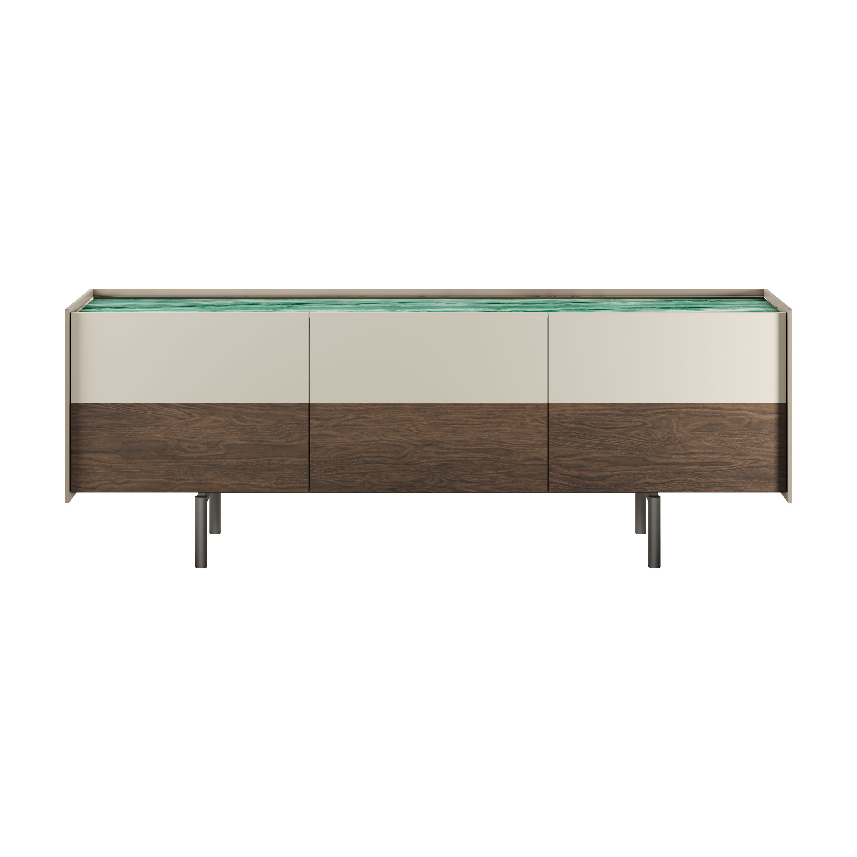 Acadea 3-Door Glass Italian Sideboard