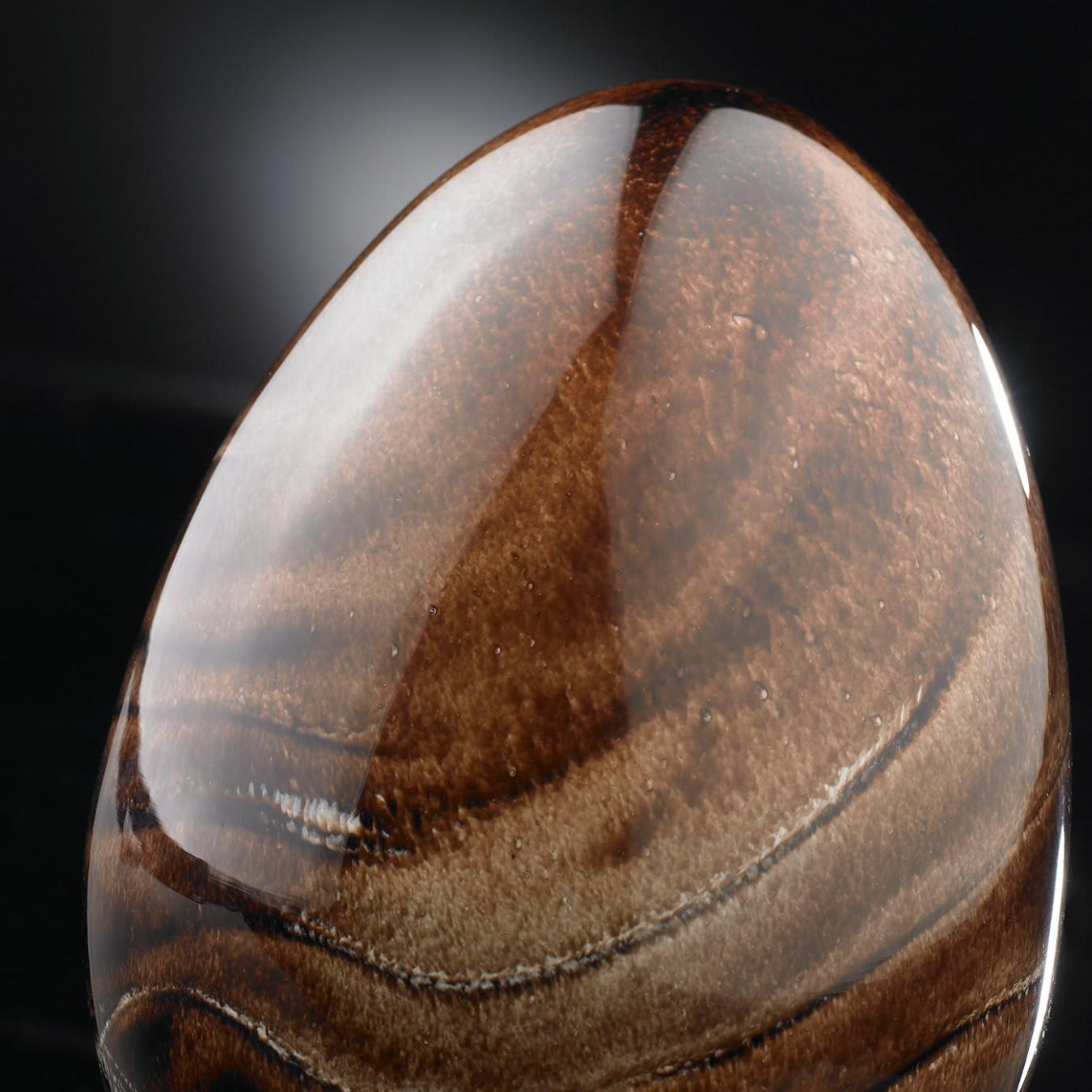 Brown Glass Small Egg Artisan