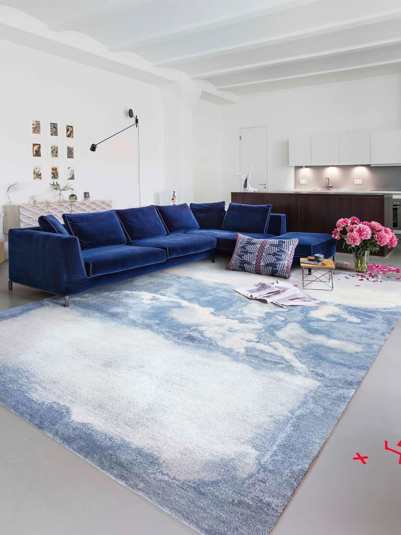 Clouds Blue Handmade Rug